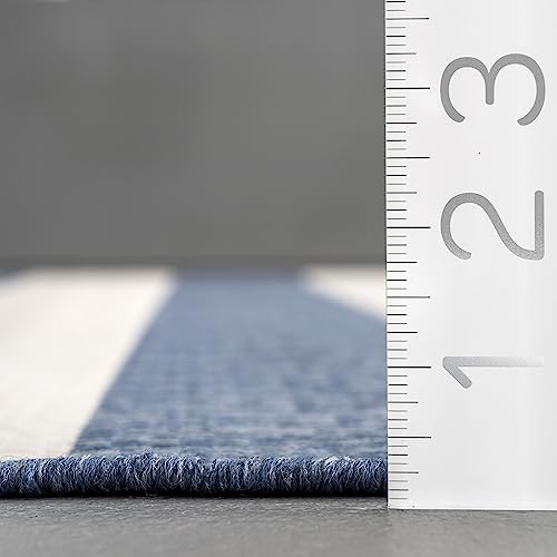 Nuloom Heidi Multi Striped Indoor/Outdoor Area Rug, 6' X 9' Oval, Blue #TOP5