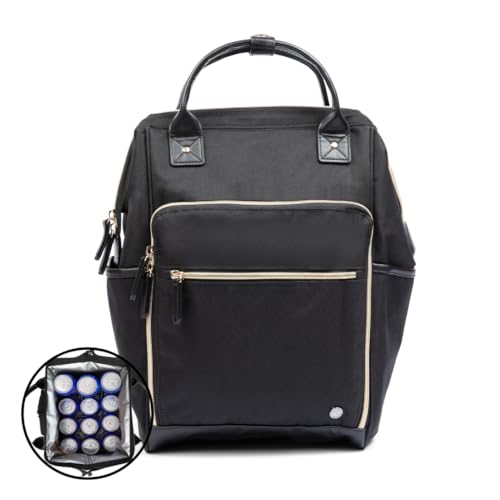 First Lifesaver Mochila térmica térmica à prova de vazamento para mulheres, enfermeiras, estudantes de enfermagem (preto dourado)