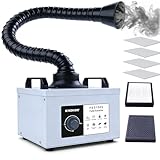 KNOKOO FES150S Solder Fume Extractor, 200m³/h 100W Strong Suction for 3D Printing, Low Noise 3 Stage Filtration Smoke Purifier for Laser Engraver and Soldering Smoke Absorption(US-plug 110V)
