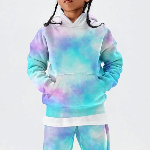 Girls Cute Hoodies Gradient Y2K Long Sleeve Oversized Pocket Pullover Tops Kids Loose Trendy Preppy Clothes for Teen3