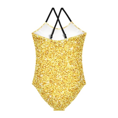 Gold Glitter Baby Girls' Swimwear Toddler Girl One Piece Swimsuit Bathing Suits Size 3T-10Y2