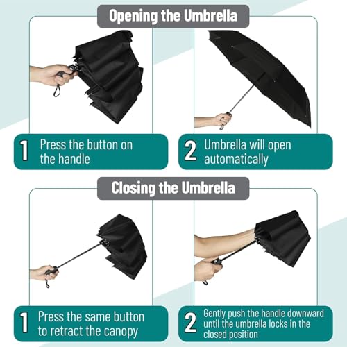Image of MRTLLOA Automatic Large Size Foldable Umbrella with Travel Cover for Man and women - 3 fold Windproof Umbrella (GREY)
