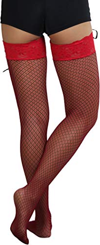 Image of ToBeInStyle Women's Spandex Double Weaves Thigh Hi With Lace Up Lace Top