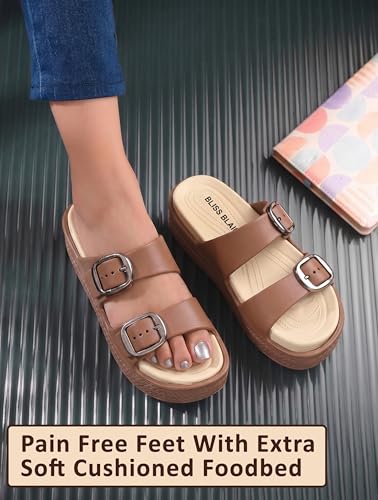 Image of SUPER SOFT Comfortable with Adjustable Strap Flip-Flops Women's & Girl's Cushioned |Waterproof Anti Skid & Lightweight OUT Door & IN Door Slipper BBINDIGO2