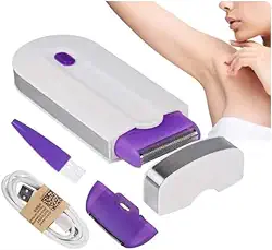 Mini Depilador Elétrico Recarregável para Rosto e Corpo – Indolor, Portátil, com Luz Touch e Cabeçotes Intercambiáveis | Remoção e Afinamento dos Pelos