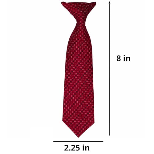tiemart Boys' Crimson Red Marie Square Clip-On Tie, 8" Length2