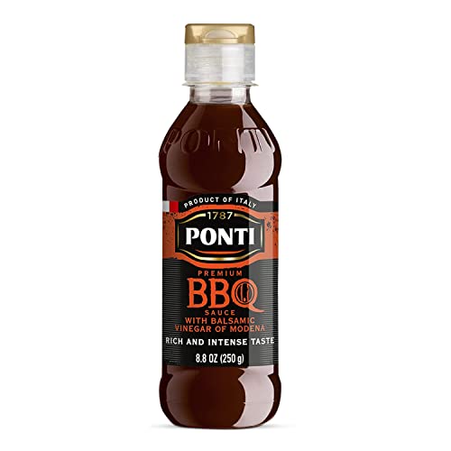 1787 PONTI Premium BBQ Glaze with Balsamic Vinegar of Modena - Sensations with Marinades, Intense Taste with Pleasant, Bold Smoky Flavors - Excellent with Grilled Meat and Slow-Roasted game - 8.8 Fl.Oz