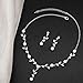 chaoyite Luxury Cubic Zirconia Necklace Earrings Bracelet Bridal Silver Pearls CZ Crystal Wedding Prom Jewelry Sets for Brides Bridesmaids