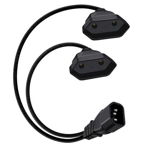Cavo Di Alimentazione C14 A Doppia Presa Euro – 250V 10A, Lunghezza 0.3m Per TV E PC - 4