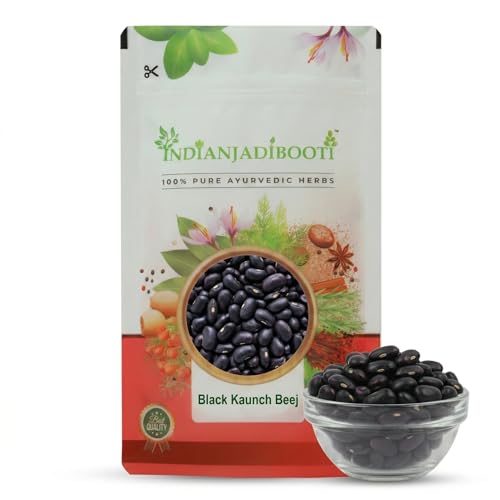 Image of IndianJadiBooti Black Kaunch Beej (Kali Mucuna Pruriens /Velvet Bean) - High-Potency Raw Seeds for Deep Vitality, Stamina & Advanced Nervous System Support (250g Raw)