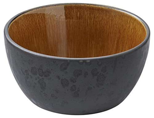BITZ Schüssel, Schale, Snackschale, Schälchen aus Steingut, 10 cm im Durchmesser, Black/Amber