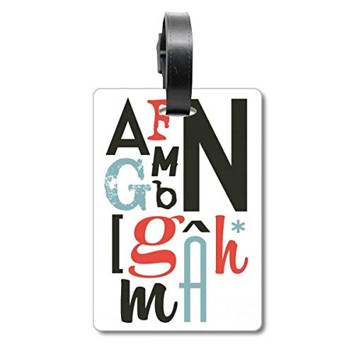 Étiquette de sac à main alphabets en cuir avec citation élégante chic