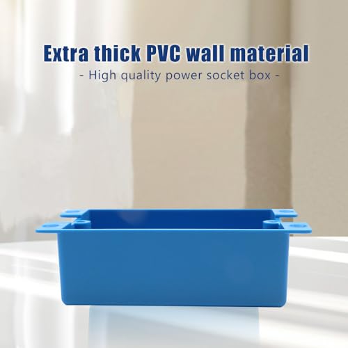 Image of Blue Old Work Shallow Outlet Box, 8 cu in, 3 Pack, ETL Listed | Features 8 cu in Shallow Electrical Box; Non-Metallic; AWG Standard.