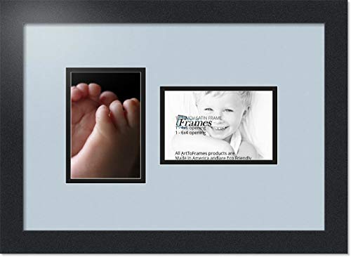 ArtToFrames Double-Multimat-102-860/89-FRBW26079 Collage Photo Frame Double Mat with 2-4x6 Openings and Satin Black Frame