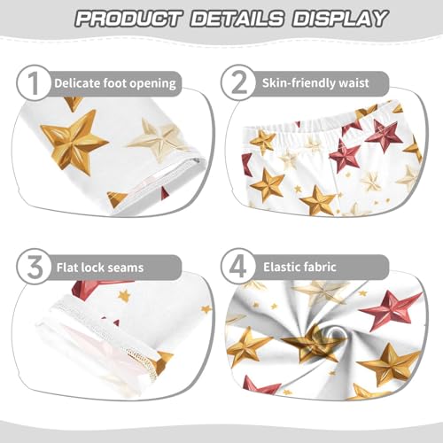 ZZKKO Girls Leggings Christmas Star Decoration Toddler Girls Clothes Leggings for Girls Toddler Girls Leggings 3-4T3