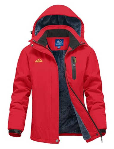 donhobo Giacca invernale da donna, antivento, impermeabile, in softshell, in caldo pile, con...