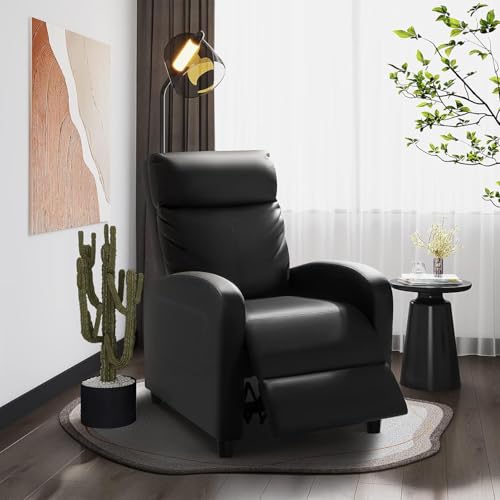 Image of Homall Recliner Chair, Recliner Sofa PU Leather for Adults, Black Recliners