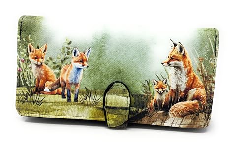 Shag Wear Fox Family Large Wallet for Women and Teen Girls Vegan Faux Leather 7