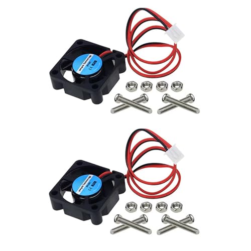 HZQZaoan 2 Pack 3010 3D Printer DC 12V Brushless Cooling Fan - 30x30x10mm 2 Pin Terminal Connector Hydraulic Bearing Heatsink Cooler for 3D Printing Heat Management (Durable Hydraulic Bearing)