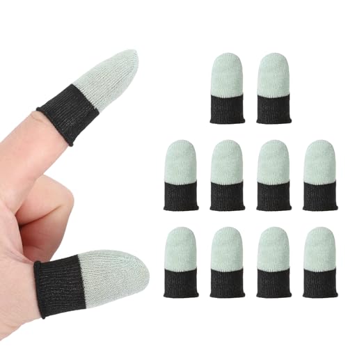 PATIKIL Manchon De Doigt pour Jeux Mobiles, 10 Manchons pour Pouce Et Doigts De Contrôleur, Vert Prairie