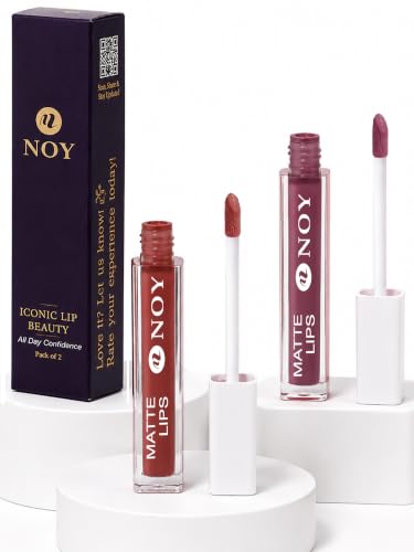 Image of NOY Kiss-Proof Collection Nude Matte Liquid Lip Loves No Touch-Ups Needed For All Day Fresh Look Brown Nude, Nude Pink (Combos 2) #WC102