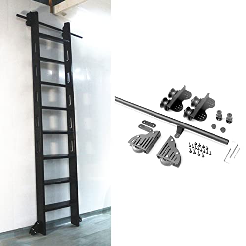 Kit de ruedas para piso y riel de escalera para evitar caídas y optimizar altillos 2