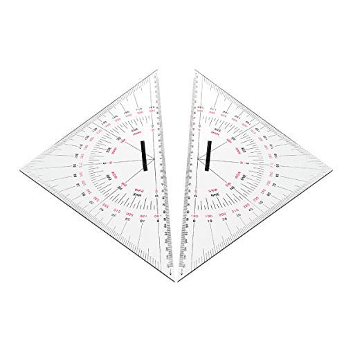 SGerste Navegación Triangular Transportador 300mm Acrílico Hipotenuse Nautical Square 2pcs