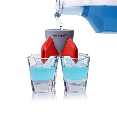 Shot Rocket Shot Dispenser 6 Shot Glass Dispenser Shot Glass Dispenser Shot Dispenser with 6 Shot Glasses Shot Pourer 6 Shot Glass Dispenser and Holder Six Shot Dispenser Shot Pourer Dispenser Buddy