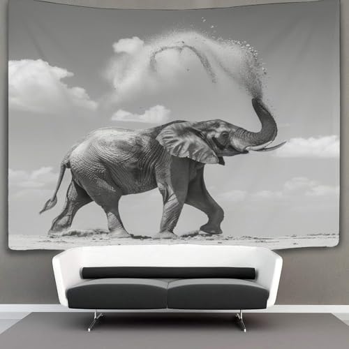 Poster mural éléphant 3D grand format 180x230 cm en tissu de tapisserie murale suspendre