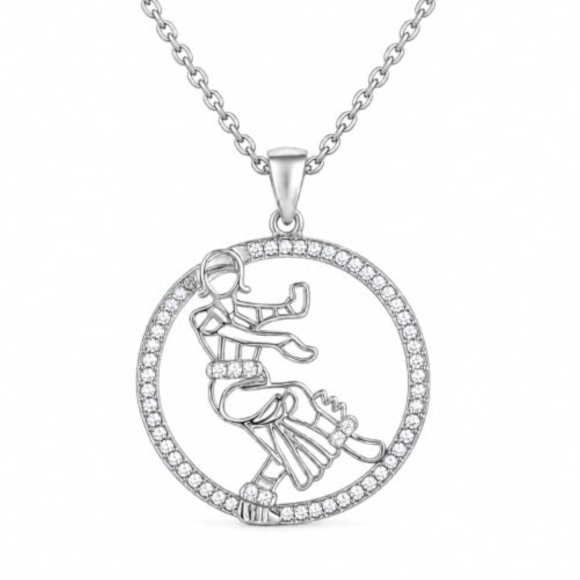 Women's 925 Silver Classical Dancing Girl Pendant with Chain