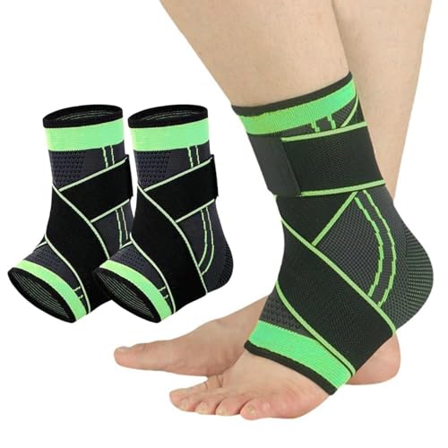 FUHUBB RecoverX - Youth Heel & Growth Plate Support Sleeve Arch Support Socks Sleeve Brace for Sprained Ankle (Green Medium)