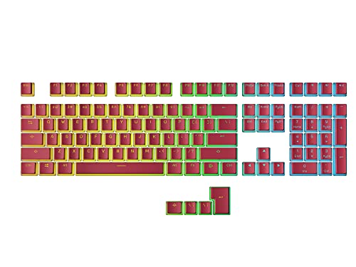 Ranked Pudding PBT Keycaps | 112 Double Shot Translucent ANSI US & ISO Layout | OEM Profile for RGB Mechanical Gaming Keyboard (Very Peri)