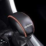 Boyousトヨタ 新型RAV4&RAV4 PHV XA50系 専用設計 シフトノブカバー シフトグリップカバー レザー カバー 内装パーツ RAV4エンブレム ガーニッシュ パーツ 汚れ防止 引っかき傷対策（オレンジステッチ）