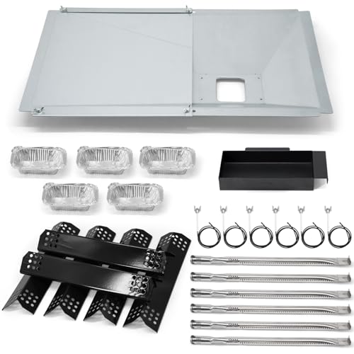 Criditpid Grill Replacement Parts for Nexgrill 720-0896B 720-0896 720-0896E 720-0882A 720-0925P 720-0925 Grease Tray Burner Tubes Ignitors Heat Plates Kit for Nexgrill 6 Burner 720-0896 Grill.