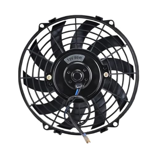 Ventilador Radiador Eléctrico Universal 10 Pulgadas 12V 80W Slim Reversible Black Blades Radiador De Refrigeración Eléctrico Kit De Montaje De Ventilador Automático