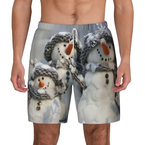 Short de bain respirant homme à motif bonhomme de neige pour la plage et l'été