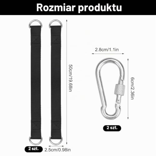 Zestaw montażowy huśtawek z dwoma karabinami D o nośności do 400 kg