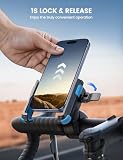 Lamicall Uchwyt na telefon do motocykla - 【1s szybkie odejmowanie】 Uniwersalny uchwyt motocyklowy na telefon, uchwyt rowerowy na kierownicę do iPhone 16 15 14 13 serie, S25 S24 Ultra - Niebieski