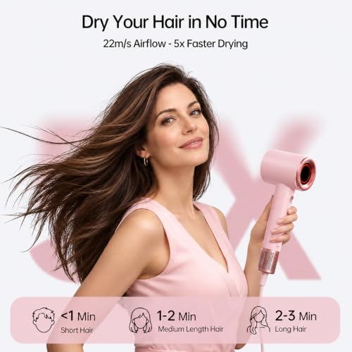 BOWEI High-Speed Ionic Hair Dryer, 110,000 RPM with Magnetic Wall Mount | Fast-drying hair dryer with 200M negative ions, quiet 49dB operation, lightweight design & magnetic concentrator for styling. - image 2