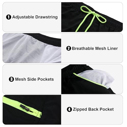 Mens Swim Trunks Men's Quick Dry Swim Shorts Swimming Trunks Bathing Suit Beach Shorts Swimwear with Mesh Liner4