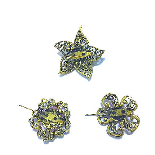 Ezing Lot 24pc Shining Rhinestone Crystal Brooches Pins DIY Wedding Bouquet Kit3