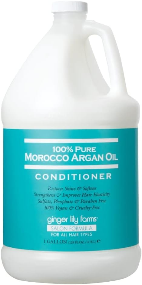 Salon Formula 100% Pure Morocco Argan Oil Conditioner for All Hair Types, 100% Vegan & Cruelty-Free, 1 Gallon, 128 Fl Oz (Pack of 1) Refill
