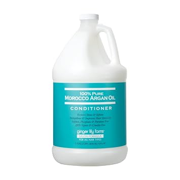 Ginger Lily Farms Salon Formula 100% Pure Morocco Argan Oil Conditioner for All Hair Types, 100% Vegan & Cruelty-Free, 1 Gallon, 128 Fl Oz Pack of 1 Refill