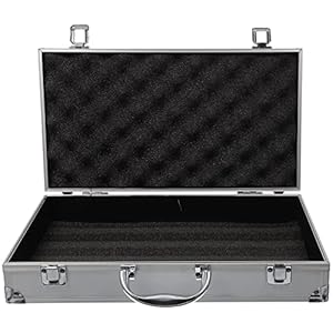DOITOOL Silver Aluminum Briefcase with Lock, Aluminum Briefcase for Men or Women (14.1×7.8×2.9Inch)