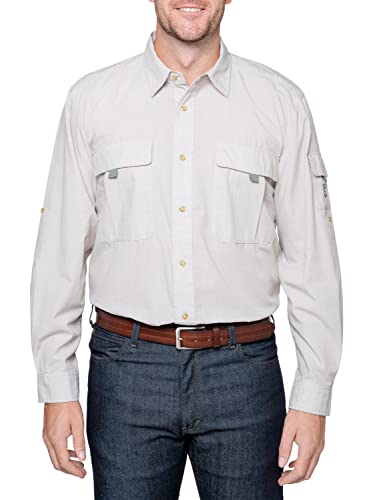 Insect Shield Herren Langarm Feldhemd Pro UPF 30+ Outdoor Angelshirt mit...