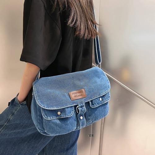 Bolso denim cruzado para hombres y mujeres miniatura 2