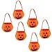 6 bolsas de calabaza de Halloween con sonrisas, para niños, para Halloween y calabazas, adecuadas para el uso de Halloween de los niños.