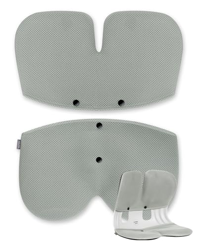 curble Grand Cover, Detachable Cover for Adult Chair, Ergonomic Chair Back Support and Lumbar Support (Grey)