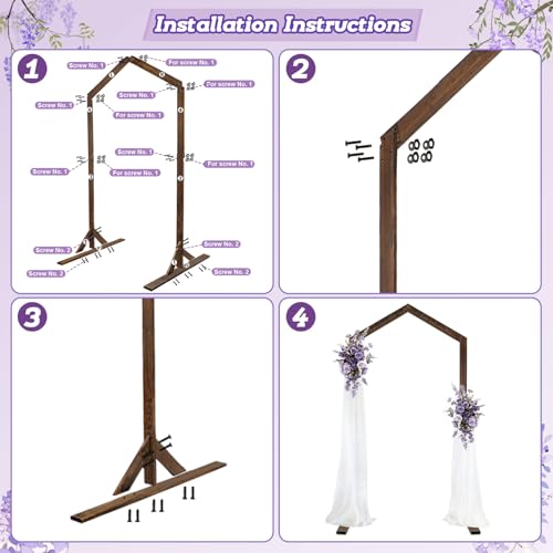 Arco de boda de madera PlusFive de 2,2 m con estructura estable para altares y eventos 6
