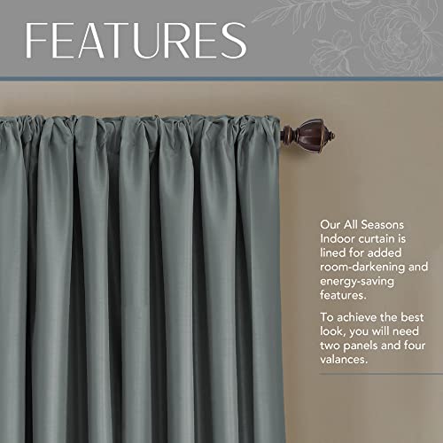 Elrene Home Fashions Dusty Blue Blackout Curtain Panel #TOP27